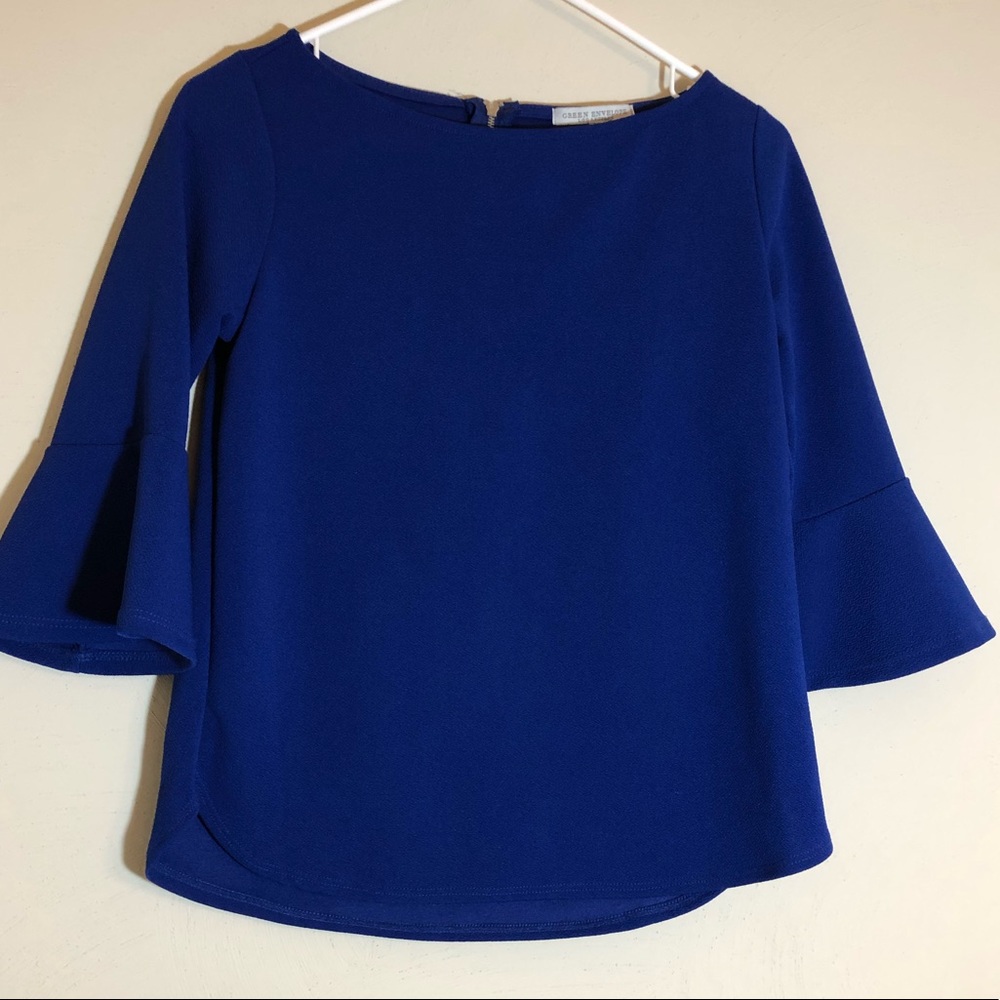 Royal Blue Bell Sleeve Top